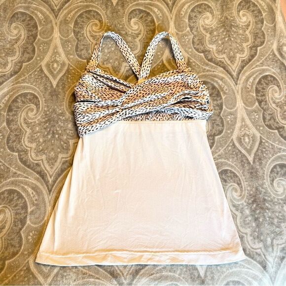 Lululemon Wrap It Up Tank Dottie Dash White Black / White - Picture 7 of 9